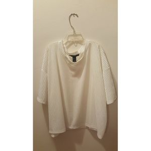 White Velvet Ribbed Top
